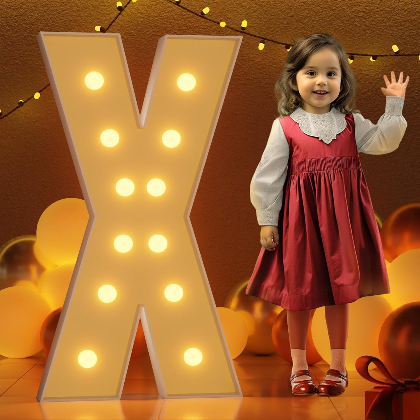 Marquee Letters 4 Feet Tall Large Light Up Letters X Happy Birthday Decorations Marry Me Engagement Party Decor Yellow Light Birthday Decorations Balloon Arch Kit Foam Sign X