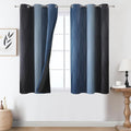 Estelar Textiler Navy Blue and Black Ombre Blackout Curtains 54 Inches Long by ESTELARTEXTILER