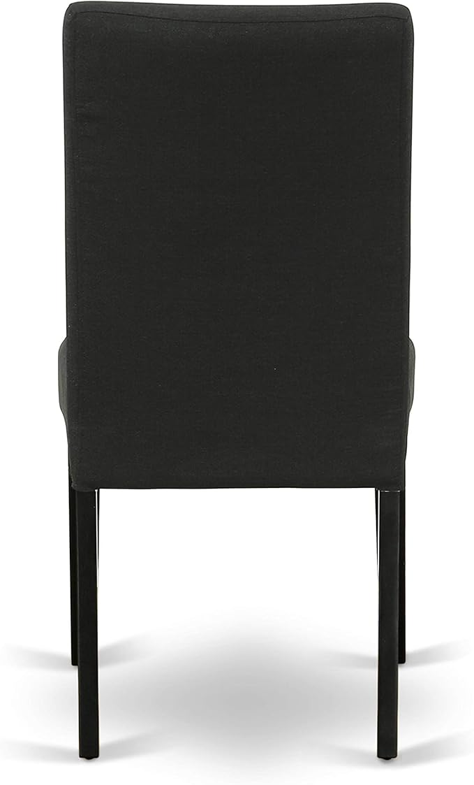 East West Furniture X697DR124-5 5 Piece Dining Room Furniture Set Includes a Rectangle Dining Table with X-Legs and 4 Black Color Linen Fabric Upholstered Chairs, 40x72 Inch, Multi-Color