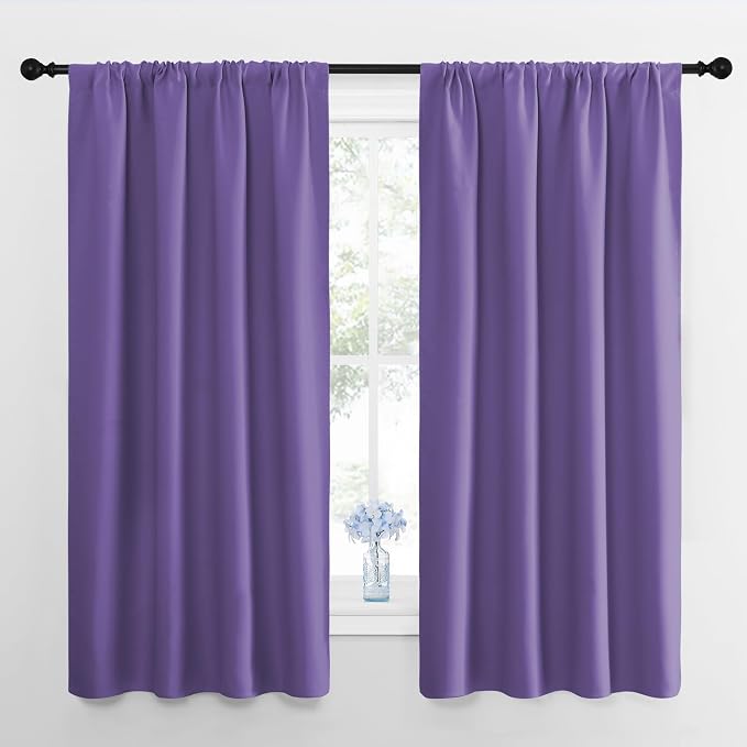 NICETOWN Blackout Curtains for Living Room, Lilac Purple, 2 Panels, 42 by 63 by NICETOWN