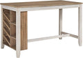 Signature Design by Ashley Skempton Farmhouse 36" Counter Height Dining Table with Storage & Wine Rack, Whitewash