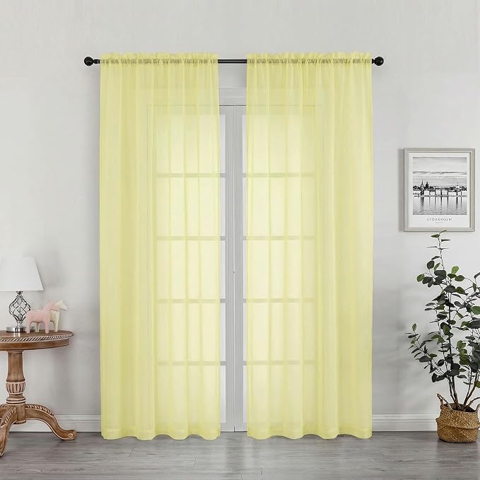 OWENIE Sheer Curtains 78 Inches Long 2 Panels Set by OWENIE