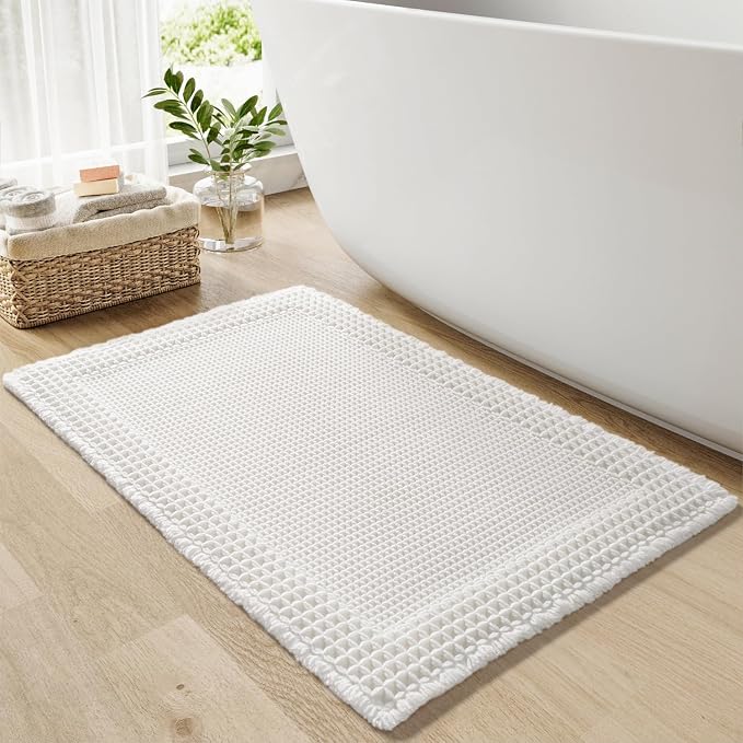 RESARE Waffle Bath Mat, Super Absorbent Non Slip, Machine Washable, Ultra Soft by Resare
