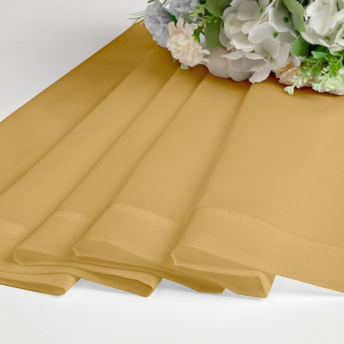 Chyhomenyc Gold Sheer Curtains 36 inch Length 2 Panels Set, Light Filtering - Image 4