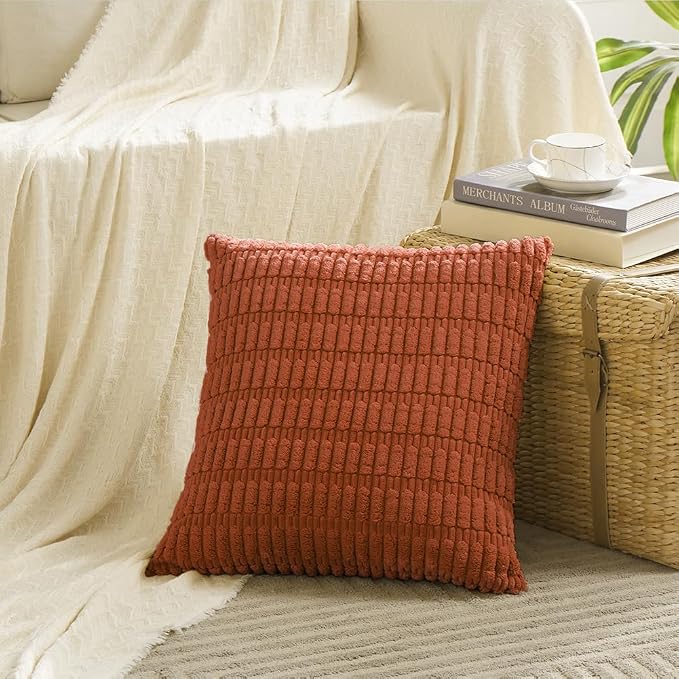 Fancy Homi 4 Packs Boho Burnt Orange Fall Decorative Throw Pillow Covers 22x22 - Image 2