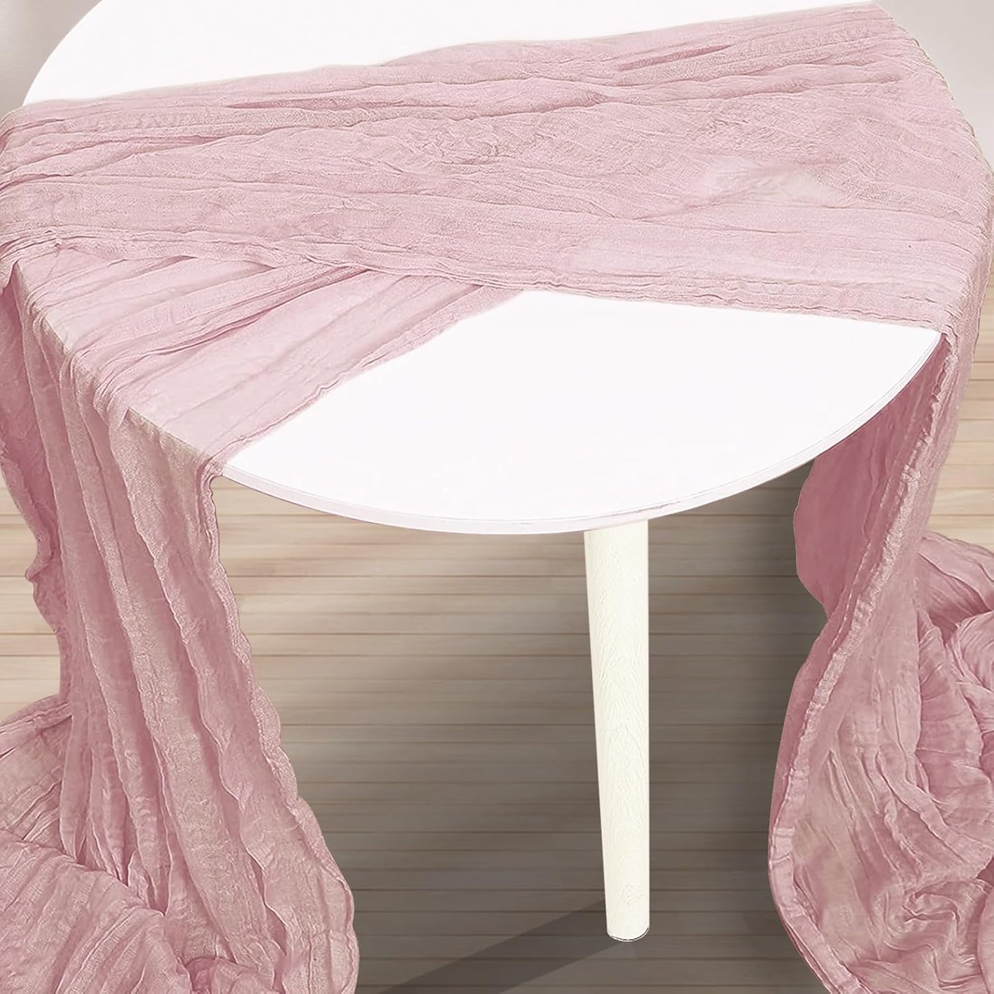 1 Pack Dusty Pink Cheesecloth Table Runner 35x120 Inch 10Ft Rustic Gauze Cheese Cloth Table Runner Sheer Cheesecloth Table Runners for Wedding Party Bridal Shower Decoration