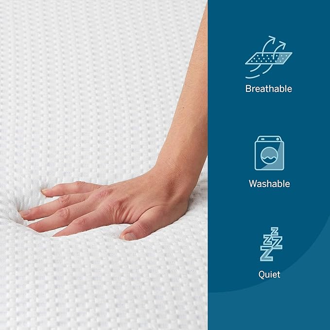 LUCID 2 Inch Gel Memory Foam Mattress Topper with Cover - Full Size - CertiPur-US Certified - White