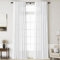 Nanspring Linen White Curtains Extra Long by Nanspring