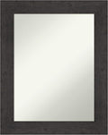 Amanti Art Brown Bathroom Mirror for Over Sink, 30x24 Rustic Plank Espresso Rectangle Vanity Mirror, Medium Country Rustic Frame, Hangs Horizonally and Vertically, Bathroom Wall Decor, Non-Beveled