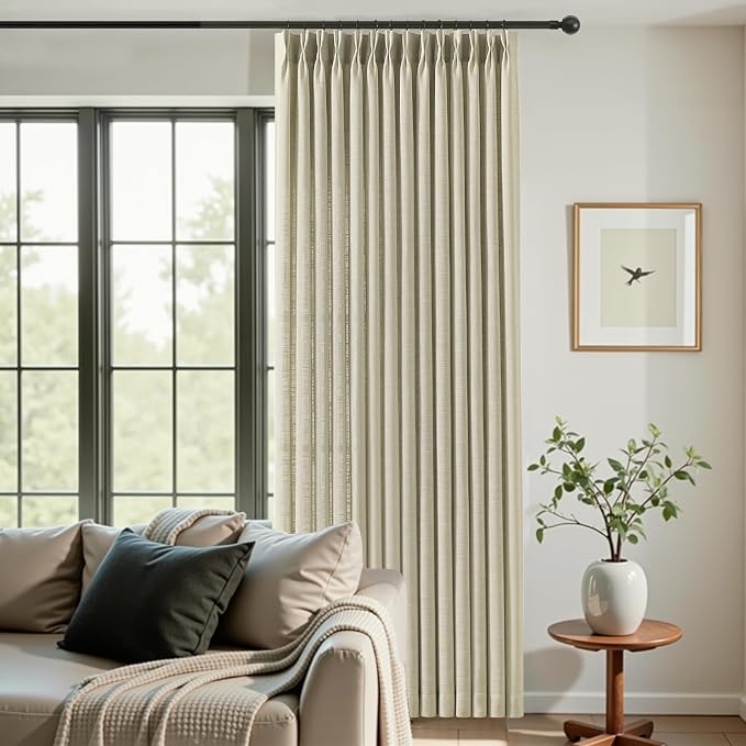 IVAPUPU Linen Pinch Pleated 84 Inch Curtains - Image 4
