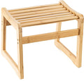 Bamboo Step Stool for Kids - Shoe Changing Foot Rest Stool for Living Room, Bedroom, Garden Leisure, Outdoor (Natural)