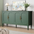 Large Sideboard Buffet Cabinet with Storage: 58'' Modern Credenza Buffet Table Coffee Bar Wine Bar Storage Sideboard with 4 Doors for Dining Room Living Room (Forest Green)