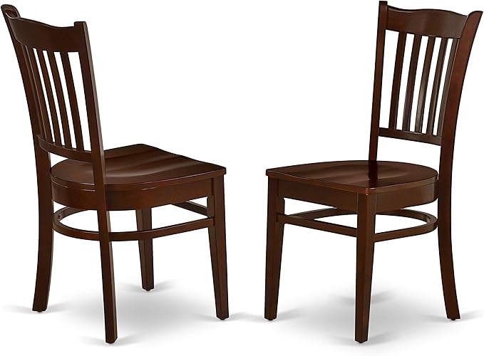 East West Furniture HBGR5-MAH-W 5 Piece Dining Table Set for 4 Includes a Round Kitchen Table with Pedestal and 4 Dinette Chairs, 42x42 Inch, Mahogany