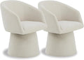 Swivel Dining Chairs Modern Accent Armchair Side Deskchair for Diningroom Vanity Bedroom Livingroom Reading Room,Linen,2 Box