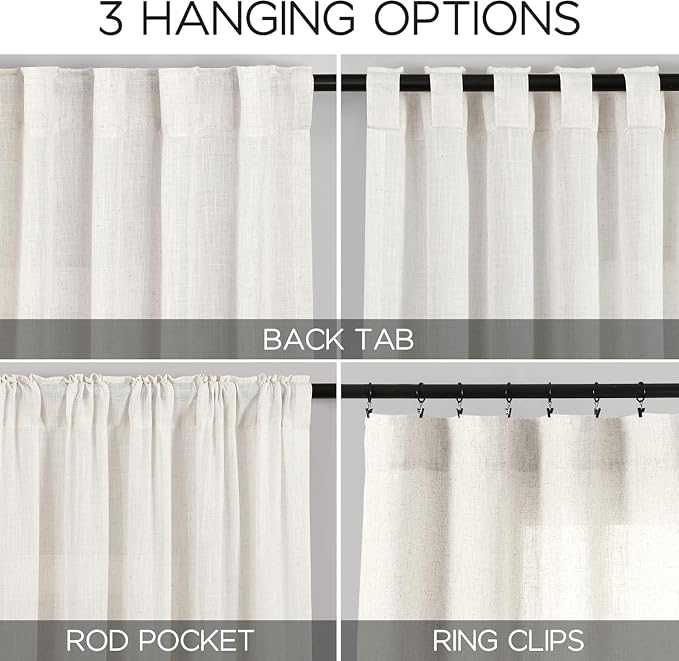 Nanspring 24 Inch Linen Curtains - Image 2
