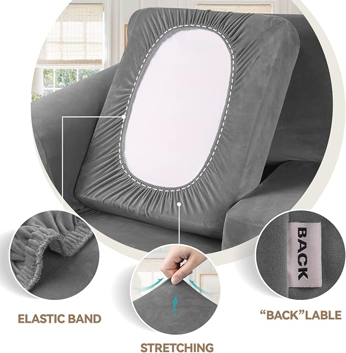 WEERRW Velvet Couch Covers for 2 Cushion Couch Sofa - Image 3