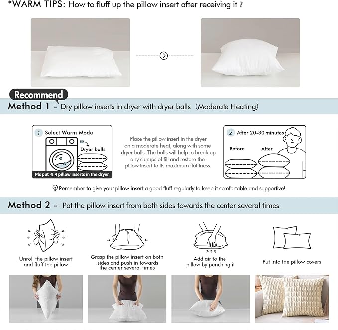 MIULEE 26x26 Pillow Inserts - Image 9