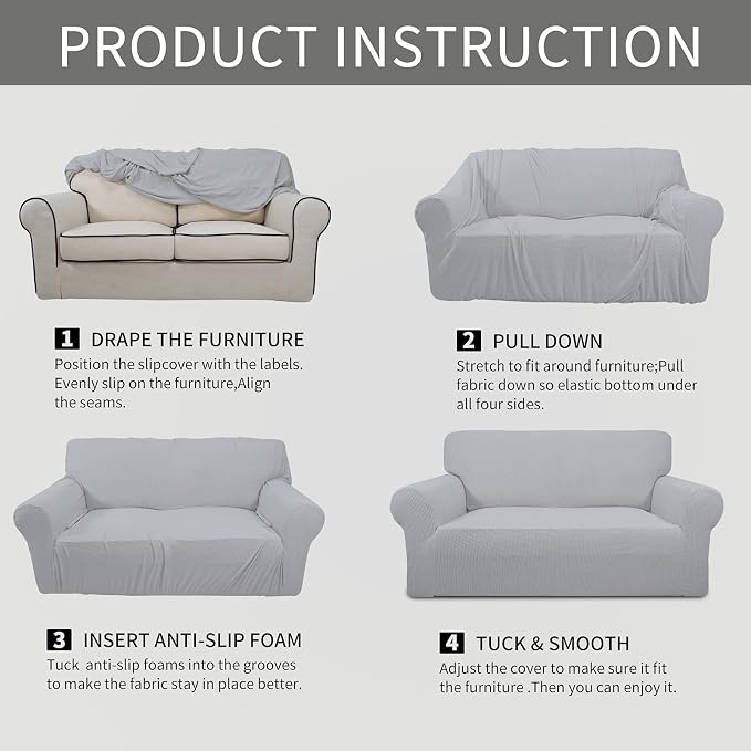 Easy-Going Stretch Oversized Loveseat Slipcover 1-Piece Sofa Cover Furniture - Image 6