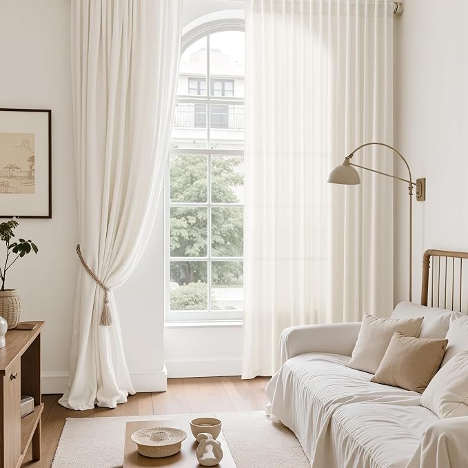 Modern Linen Curtains 108 Inches Long - Image 6
