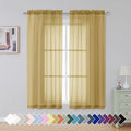 Simplebrand Gold Short Sheer Curtains 45 Inch Length by Simplebrand