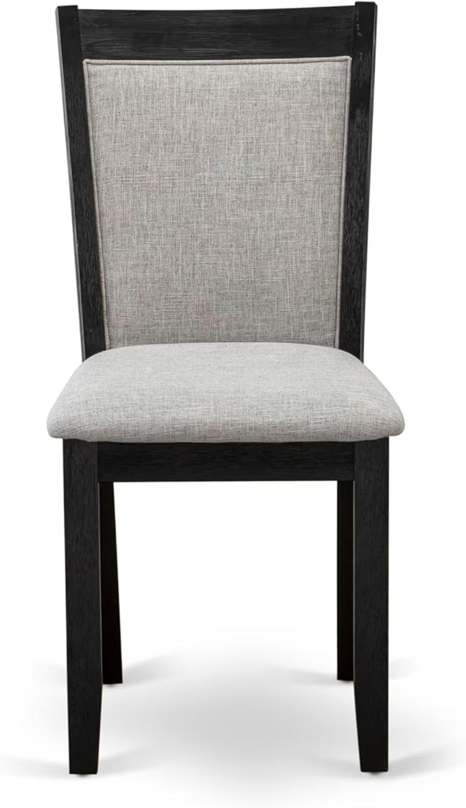 East West Furniture V677MZ606-6 6 Piece Dinette Set Contains a Rectangle Dining Room Table with V-Legs and 4 Shitake Linen Fabric Parson Chairs with a Bench, 40x72 Inch, Multi-Color