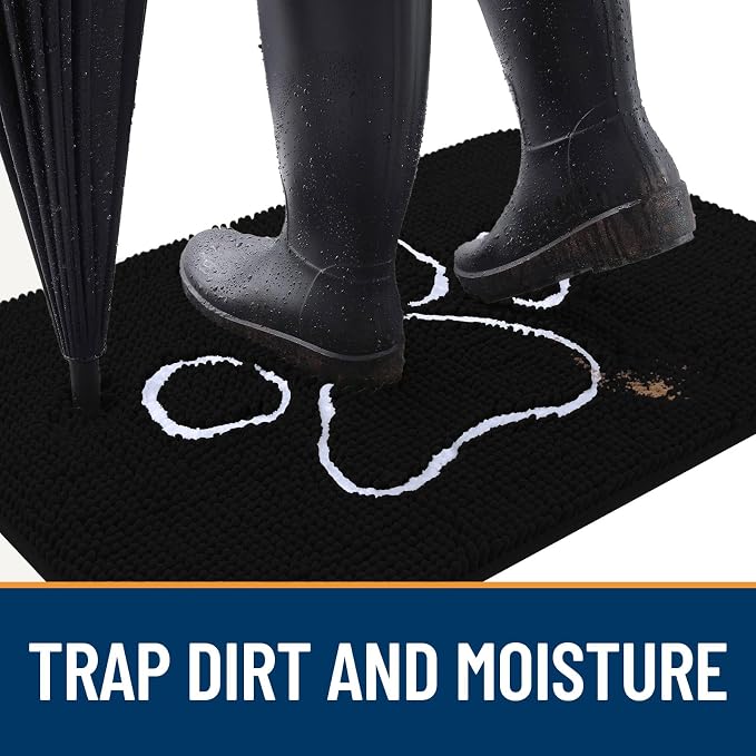 OLANLY Dog Door Mat for Muddy Paws 32x20, Paw Print Design, Absorbs Moisture - Image 2