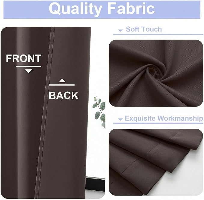 Simplebrand Ava Chocolate Short Blackout Curtains - Image 3