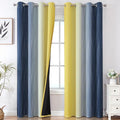 Estelar Textiler Navy Blue and Yellow Ombre Blackout Curtains 90 Inches Long 2 by ESTELARTEXTILER