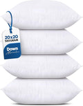 Utopia Bedding Throw Pillows (Set of 4, White), 20 x 20 Inches Pillows for Sofa, Bed and Couch Decorative Stuffer Pillow