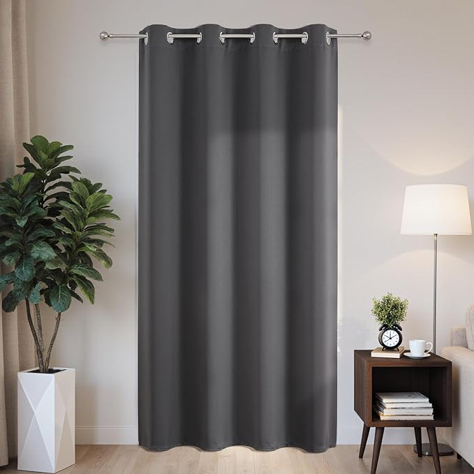 Joydeco Blackout Patio Sliding Door Curtains 84 Inches Long, Grommet Privacy by JOYDECO