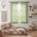WAZZIO Boho Lace Curtains 63 Inches 2 Panel, Light Filtering Privacy Tassel & by WAZZIO