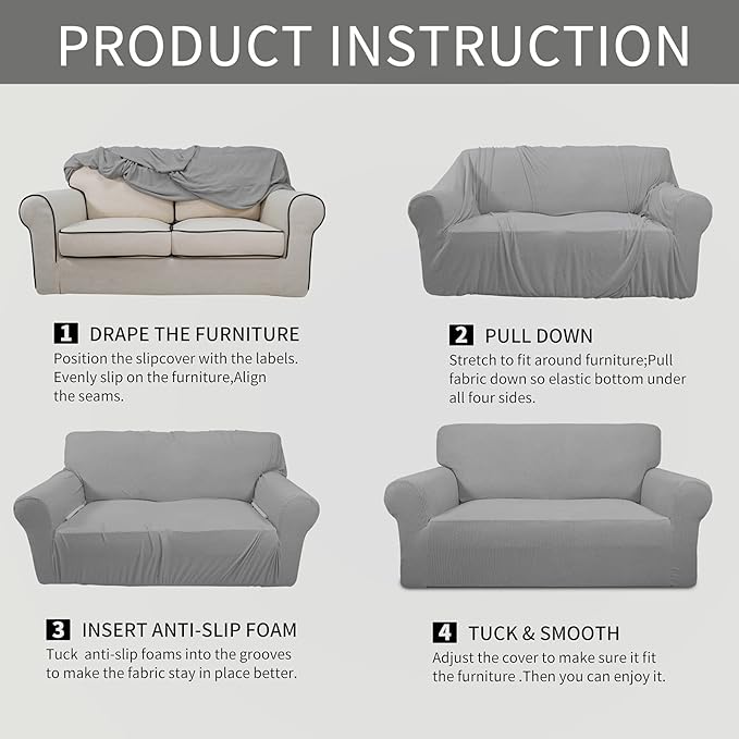 Easy-Going Stretch Oversized Chair Sofa Slipcover 1-Piece Couch Sofa Cover - Image 6
