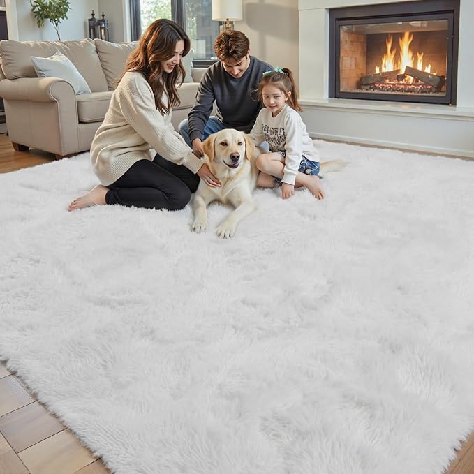 Area Rugs 10x14 Living Room, Shaggy Carpet Soft Plush Furry Bedside Rug Large - Image 2