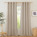 NICETOWN Linen Flax Semi Sheer Curtains 94" Length, Grommet Window Treatments by NICETOWN