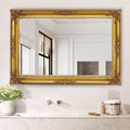 Large Antique Wall Decorative Mirror, 29.5" x 41" Gold Traditional Baroque Inspired Wall Decor Mirror, Vintage Wall Mirrors for Bedroom, Entryway, Dining Room, Fireplace