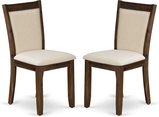 East West Furniture X797MZN32-6 6 Piece Dining Set Contains a Rectangle Dining Room Table with X-Legs and 4 Light Beige Linen Fabric Upholstered Chairs with a Bench, 40x72 Inch, Multi-Color