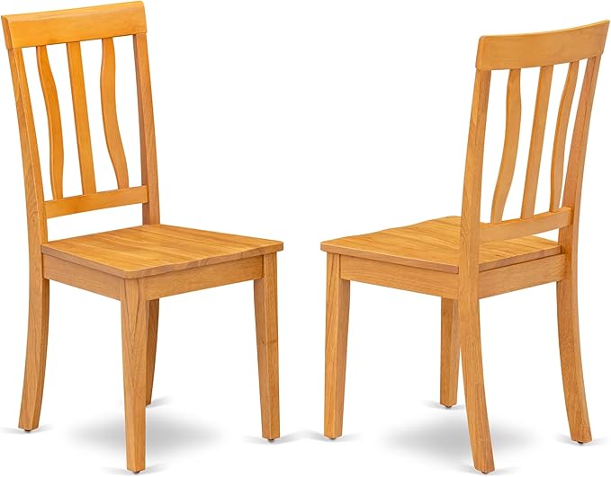 East West Furniture VAAN9-OAK-W 9 Piece Modern Dining Table Set Includes an Oval Wooden Table with Butterfly Leaf and 8 Dining Room Chairs, 40x76 Inch, Oak
