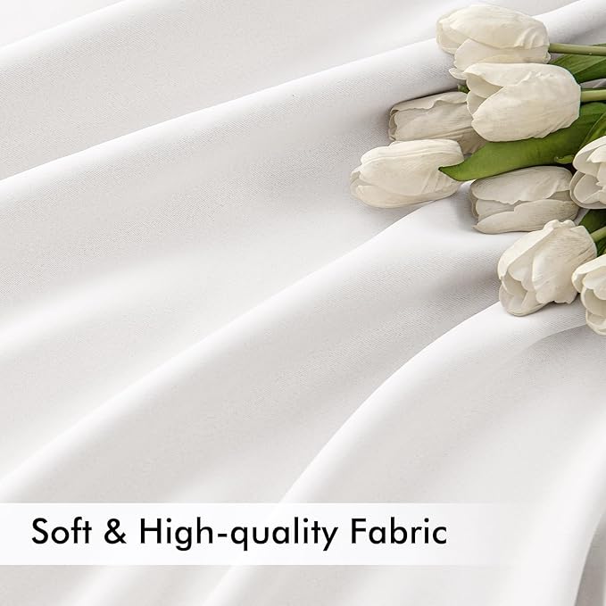 MIULEE Pure White Back Tab Blackout Curtain 96 Inch Long 2 Panels Set - Image 6