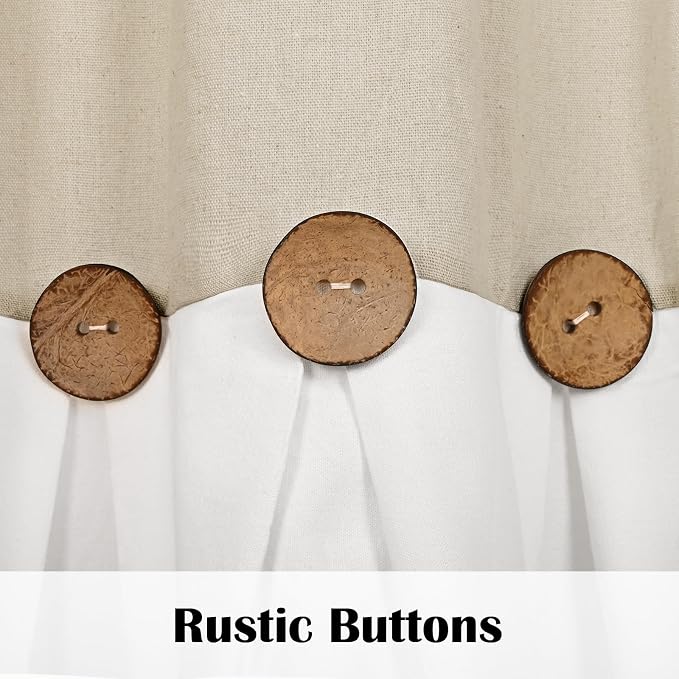 FRAMICS Farmhouse Swag Curtain, Boho Cotton Linen Valance Curtain, Rustic - Image 5