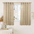 LAMIT 54 Inch Semi Sheer Window Linen Curtains, Light Filtering Panels Back Tab by LAMIT