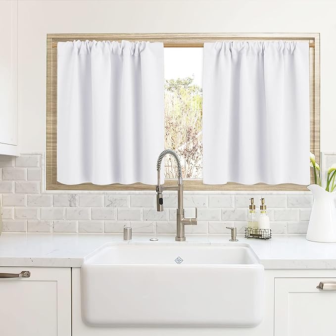 RYB HOME Cafe Curtains 24 inch Length, RV Curtains by RYBHOME