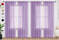 SpaceDresser Lavender Sheer Curtains 4 Panels Rod Pocket Semi-Sheer Curtain 90 by SpaceDresser
