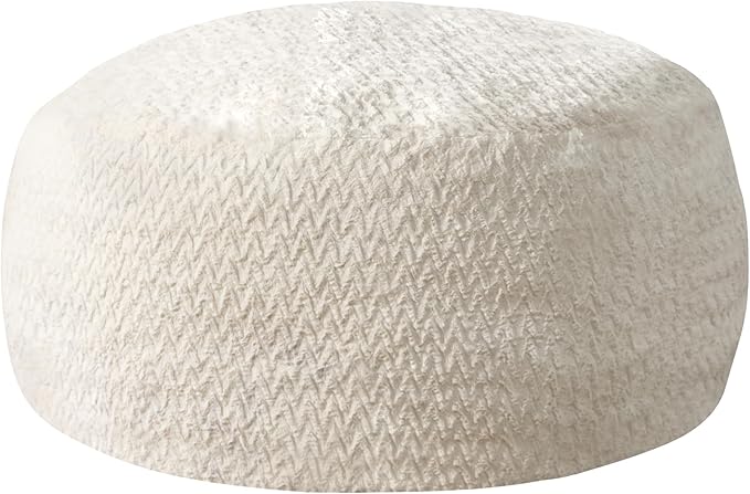 Hobestluk Bean Bag Chair Convertible Beanbag Chairs for Adults, 3 in 1 Bean Bags with Plush Chevron Cover, Adult Bean Bag Chair for Living Room, Bedroom (White, Full)