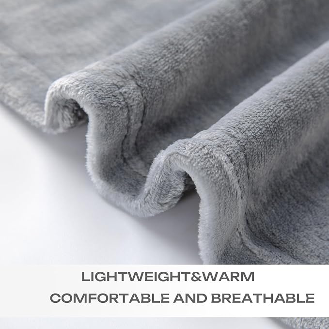 JIAHANNHA Fleece Blanket King Size Grey 108 by 90 Inches Throw Blankets - Image 5