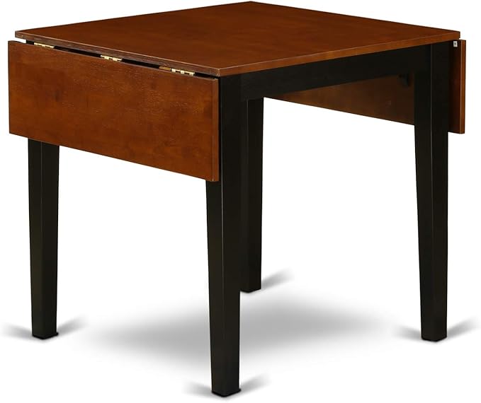 East West Furniture NDAN3-BCH-W 3 Piece Modern Dining Table Set Contains a Rectangle Wooden Table with Dropleaf and 2 Kitchen Dining Chairs, 30x48 Inch, Black & Cherry