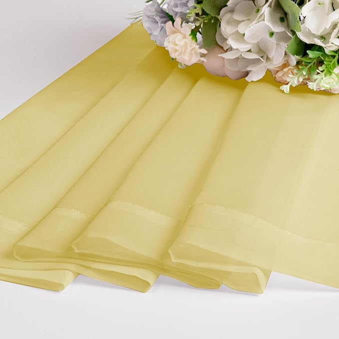 Chyhomenyc Mustard Yellow Sheer Valances - Image 7