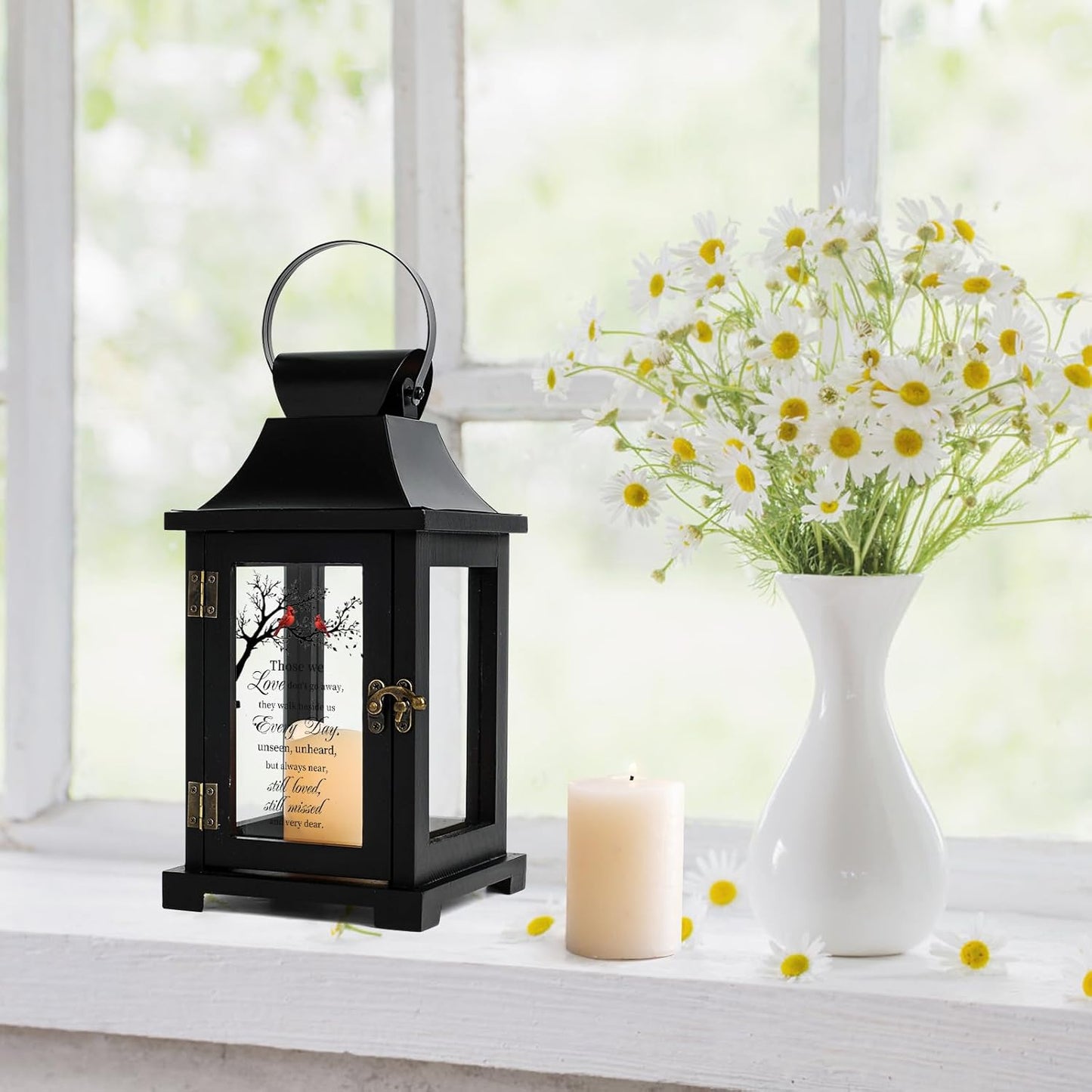 Memorial Lantern, Bereavement Sympathy Gifts for Loss of Loved One Mother Father, Bereavement Gifts Thoughtful Funeral Gifts in Memory of Loved One with LED Candle
