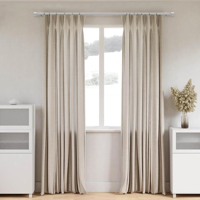 GEEBOBO Silver Curtain Rods for Windows 72 to 144 Inch, 1 Inch Adjustable Heavy - Image 4