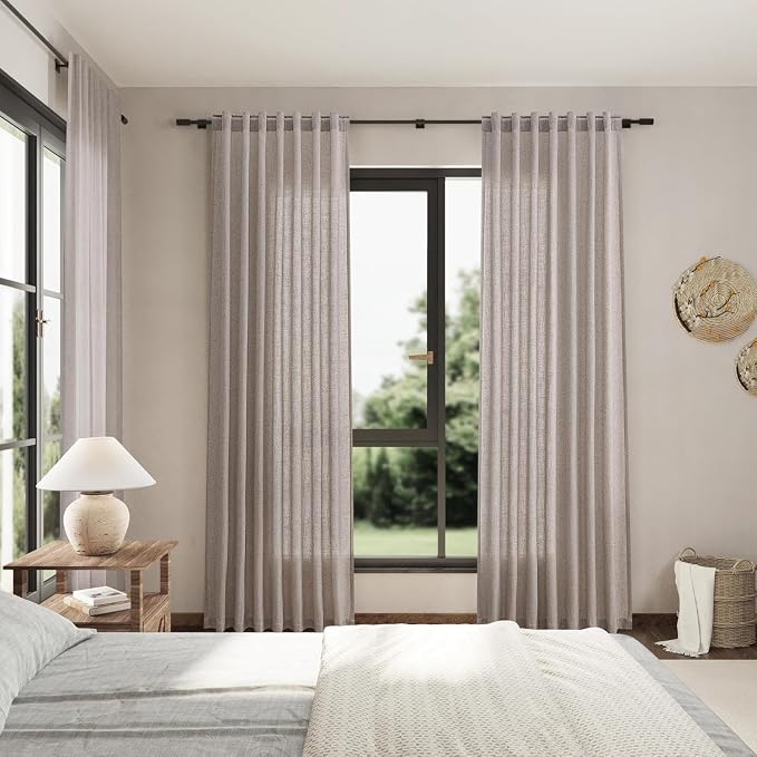 Nanspring Brownish Grey Linen Curtains - Image 7