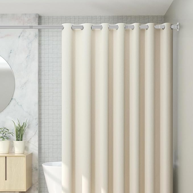 CorkLatta Silver Shower Curtain Rod 31 to 92 Inch, 1 Inch Diameter Adjustable - Image 7